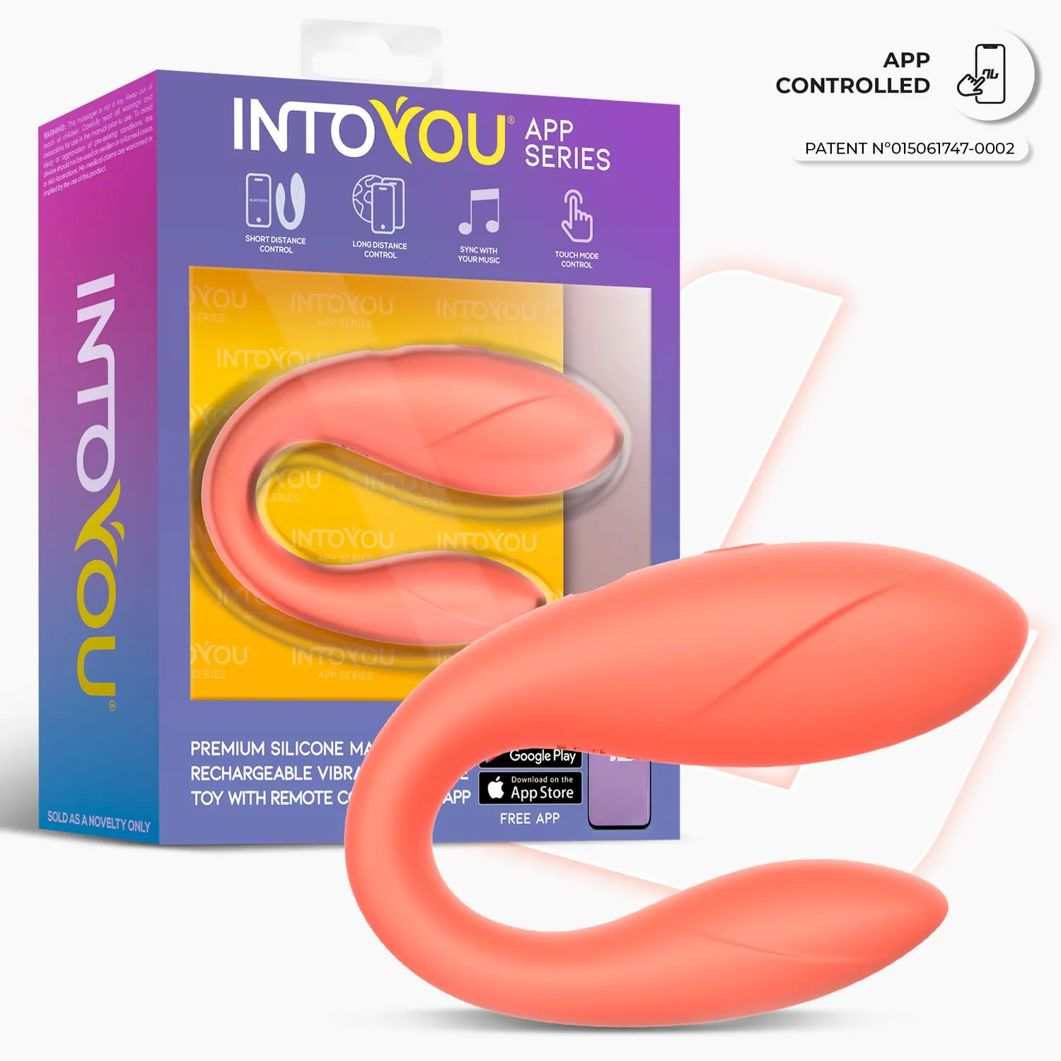 Intoyou Stellen Vibrator met App Zalm Dubbele Motor