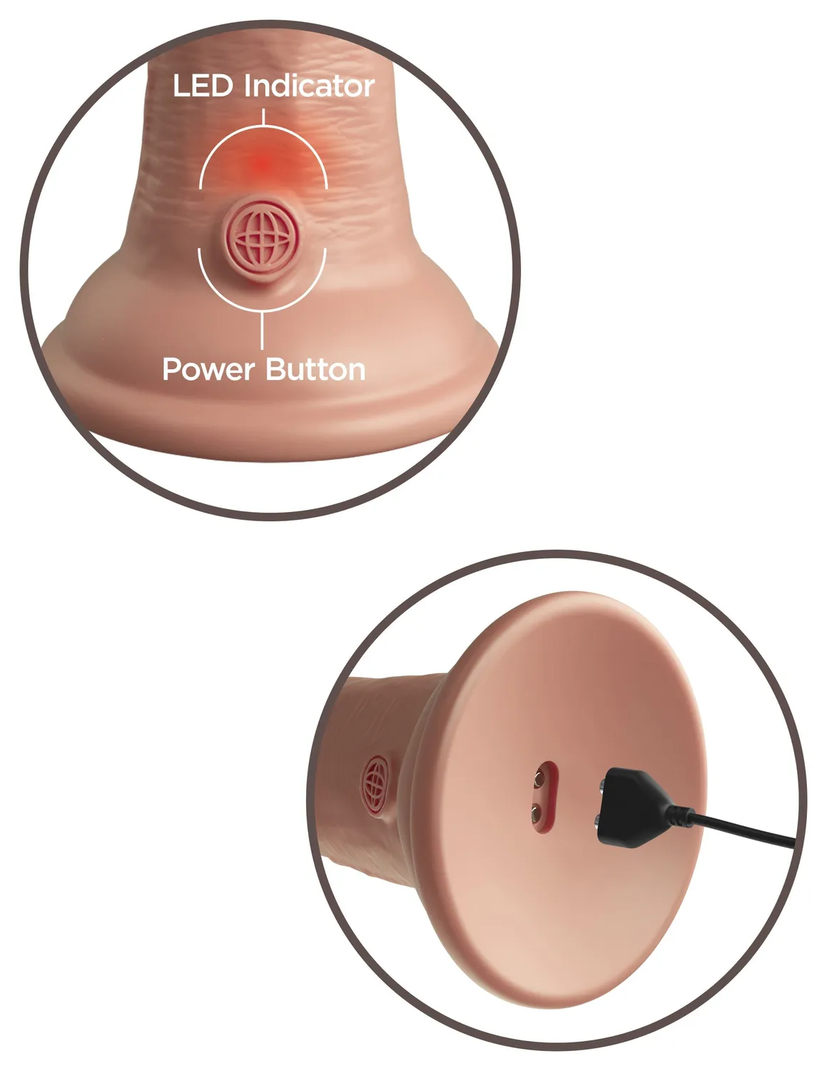 Pipedream King Cock 8 inch vibrerende dildo siliconen dual density