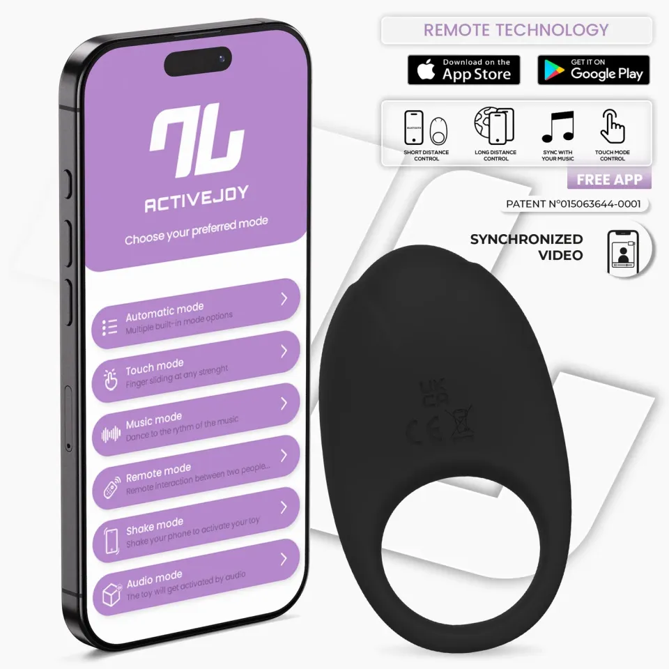 Intoyou Ringo Penisring Vibrerend met App Zwart