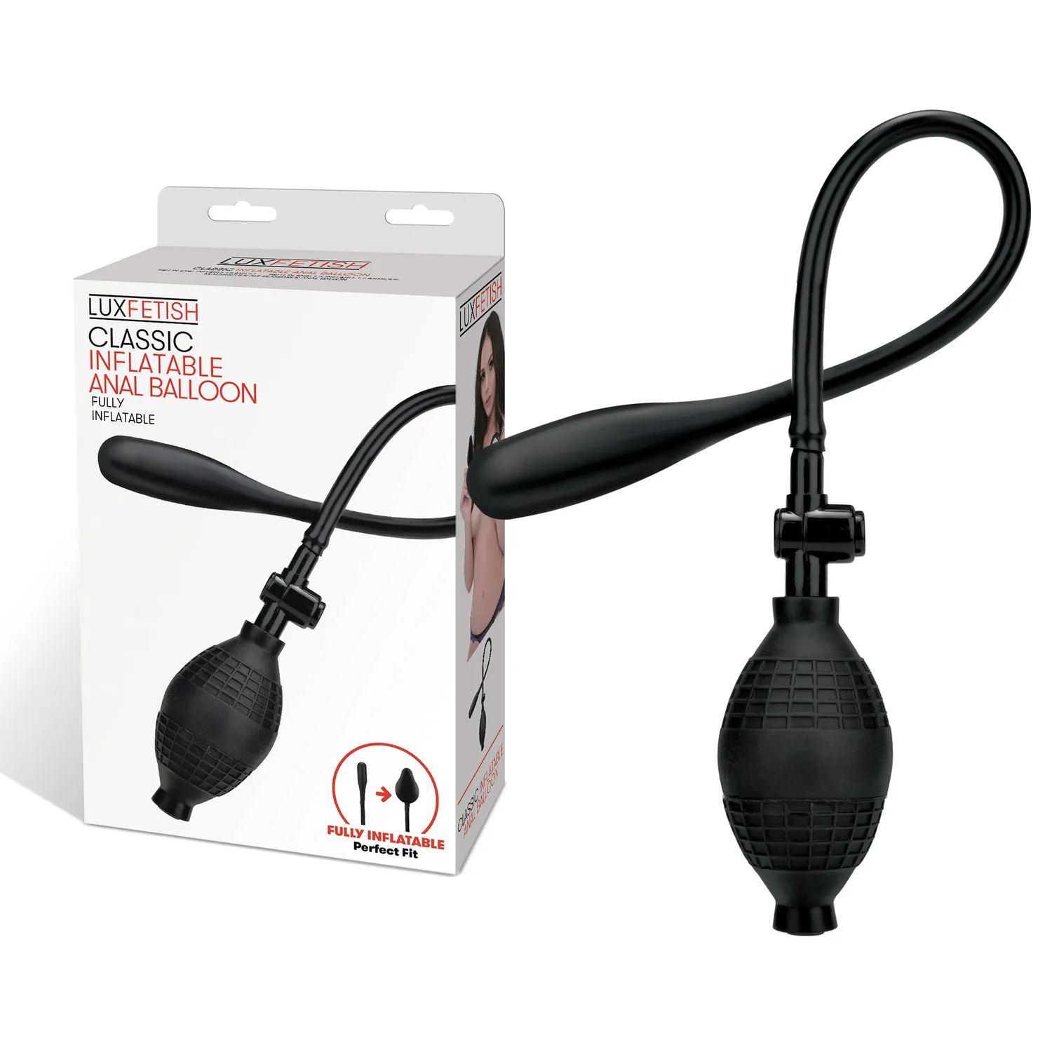 Lux Fetish Classic opblaasbare buttplug latex