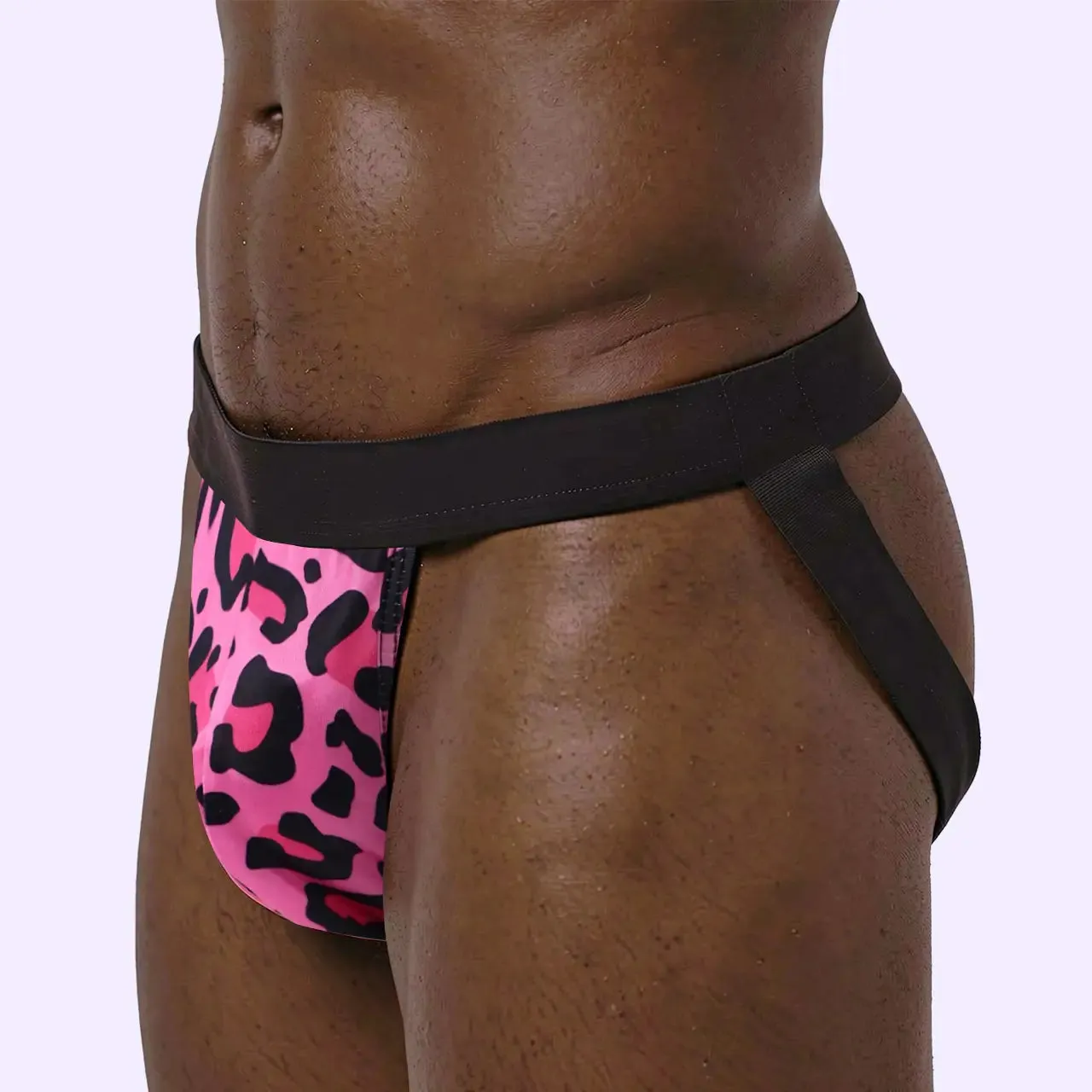 Beisar Pink Leopard double-thong string roze XL