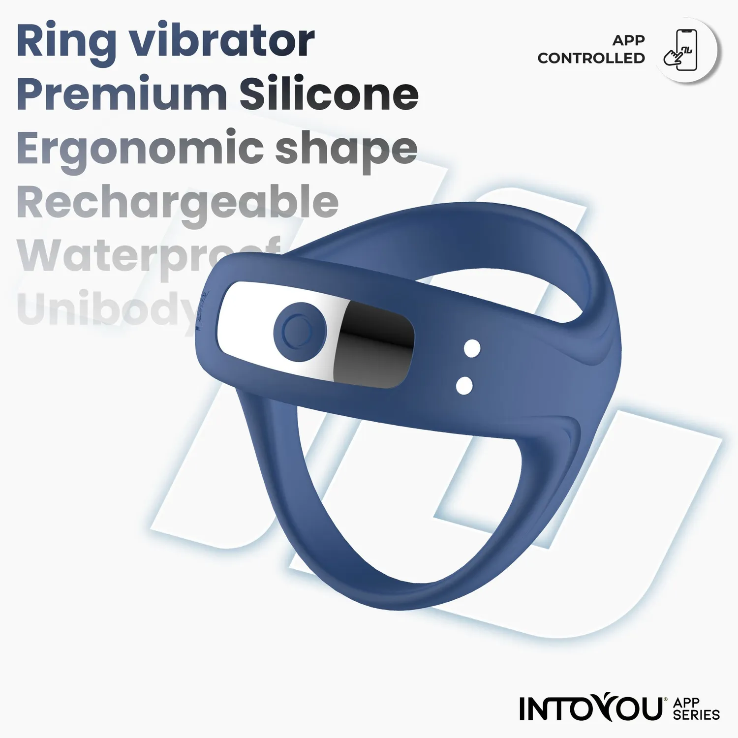 Intoyou Rank Vibrerende Cockring met App blauw