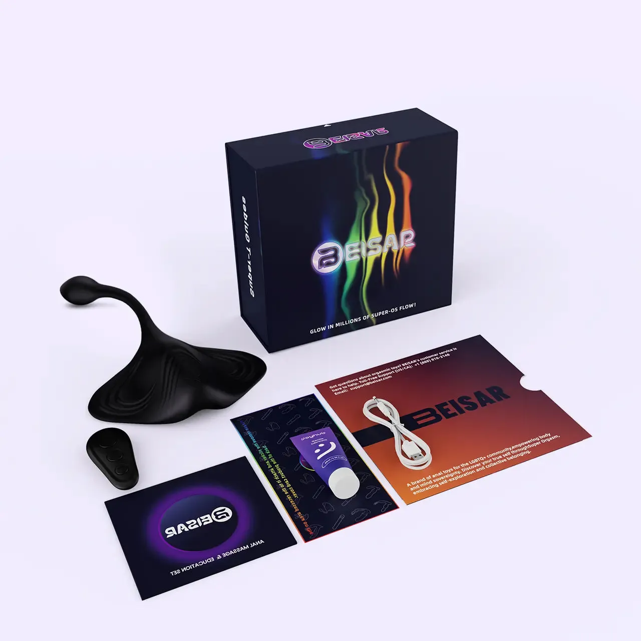 Beisar Manta vibrator zwart flexibele tail met app