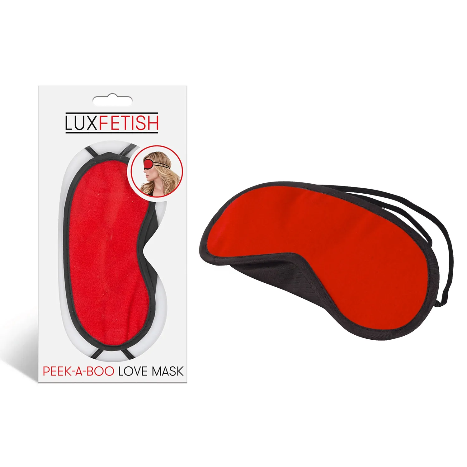 Lux Fetish Peek-A-Boo Love Mask blinddoek rood
