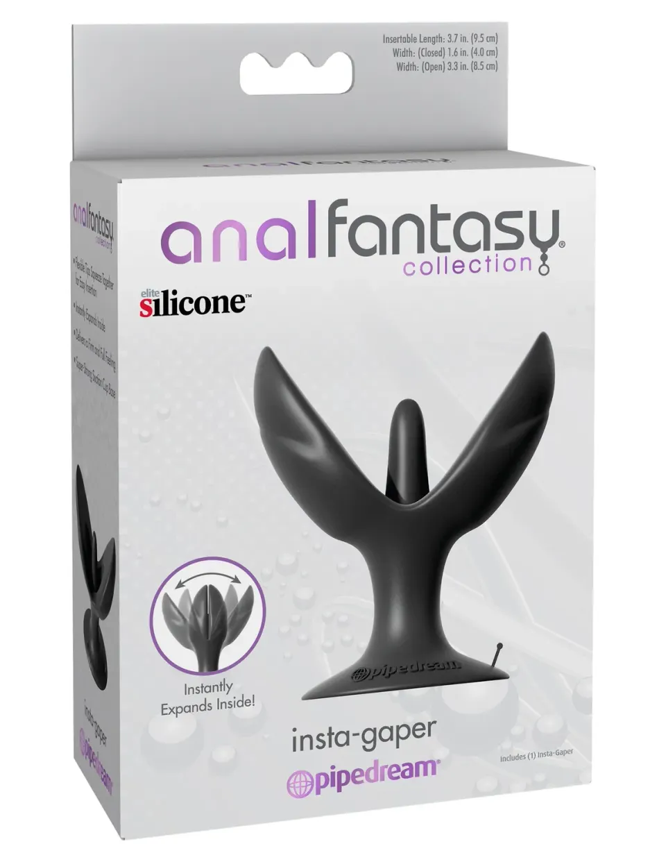 Pipedream Anal Fantasy Insta-Gaper buttplug zwart spreidend