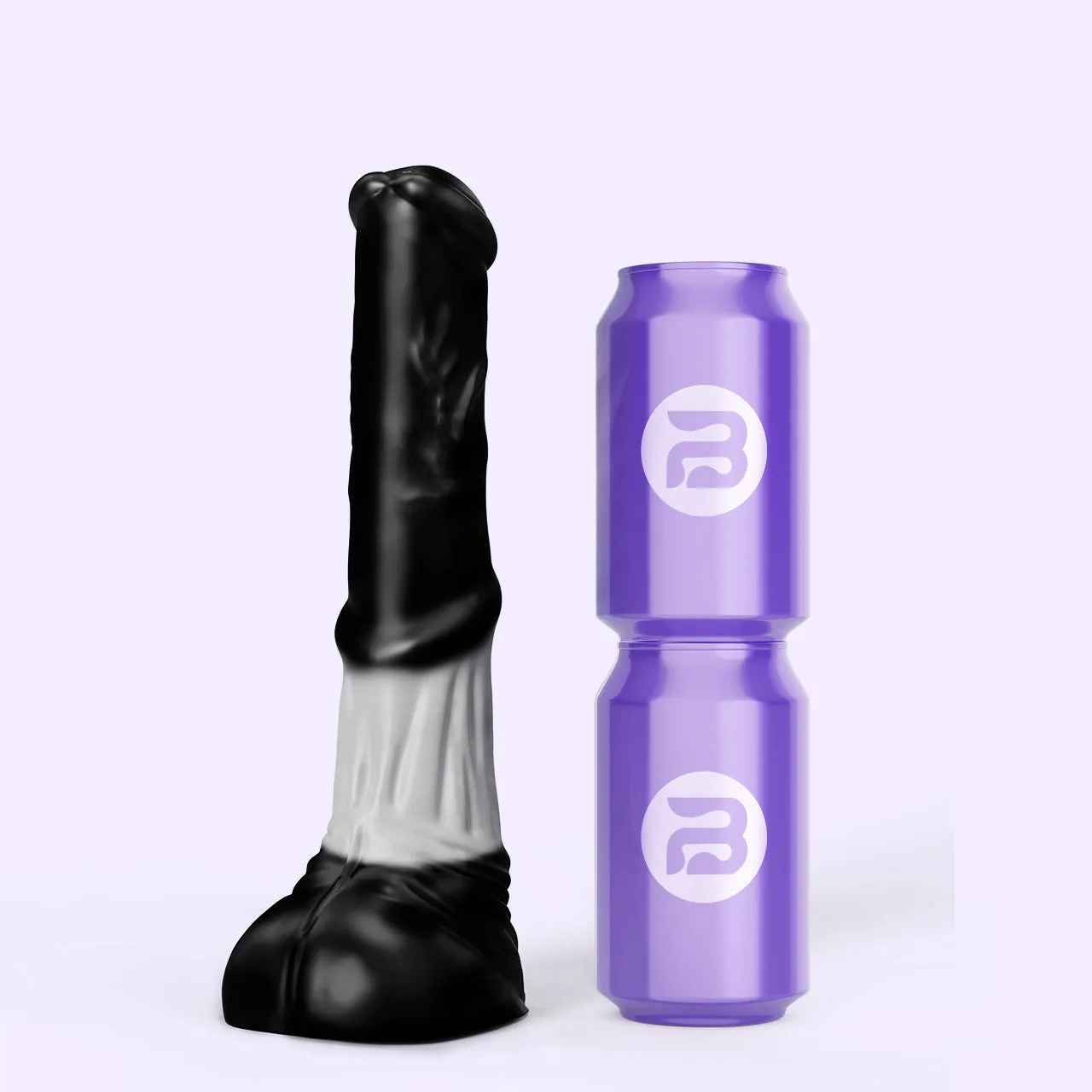 Beisar Faunus fantasy dildo zwart-wit 30 cm vibrerend
