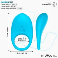 Intoyou Ringo vibrerende penisring blauw met app