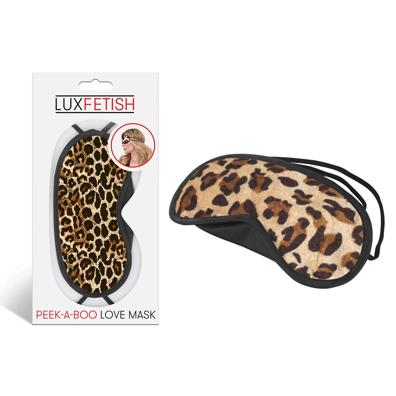 Lux Fetish Peek-A-Boo Love Mask blinddoek luipaard zacht