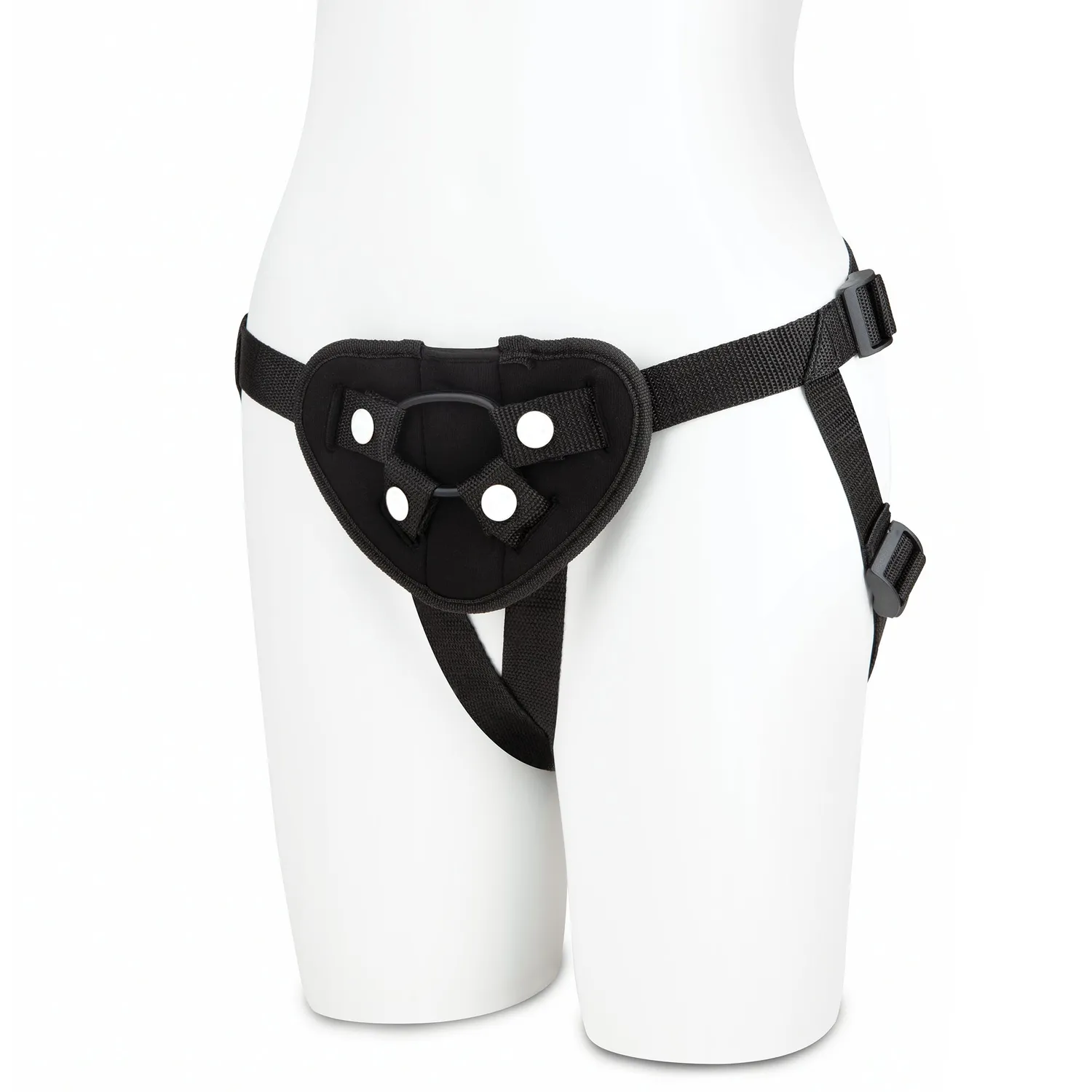 Lux Fetish Strap-On Harnas Zwart Verstelbaar met Ringen