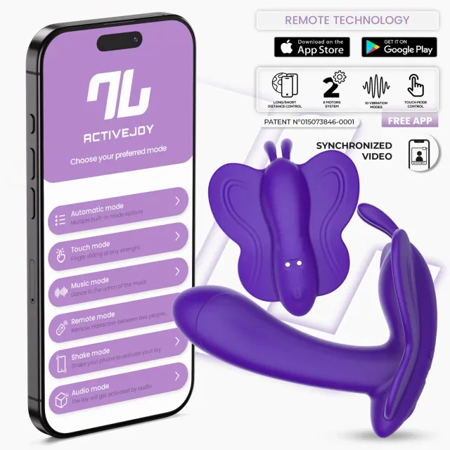 Intoyou Wingy vlinder vibrator paars met app