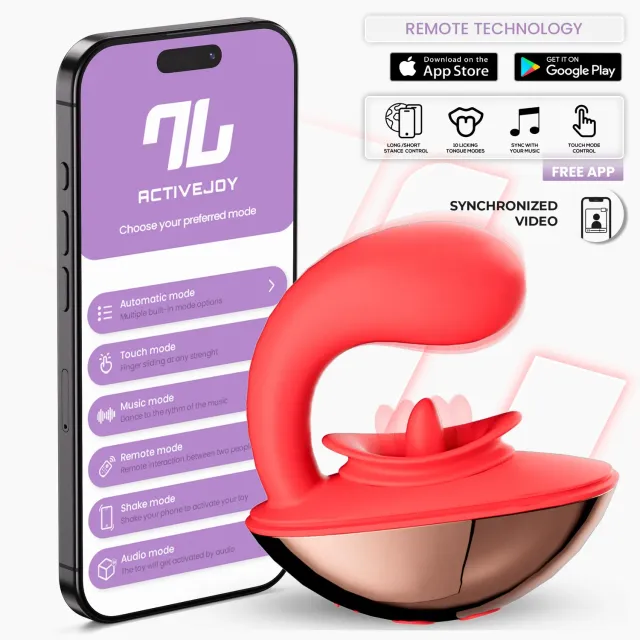Intoyou Rondy vibrator met liktong en app, G-spot 10 standen