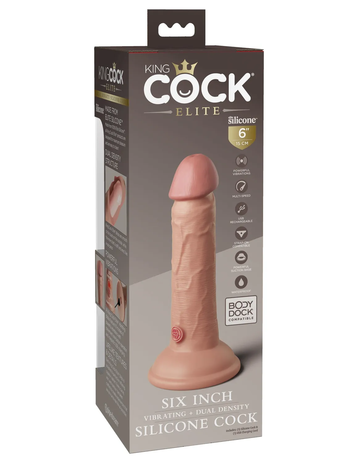 Pipedream King Cock Elite 6 Inch Vibrerende Dildo dual density