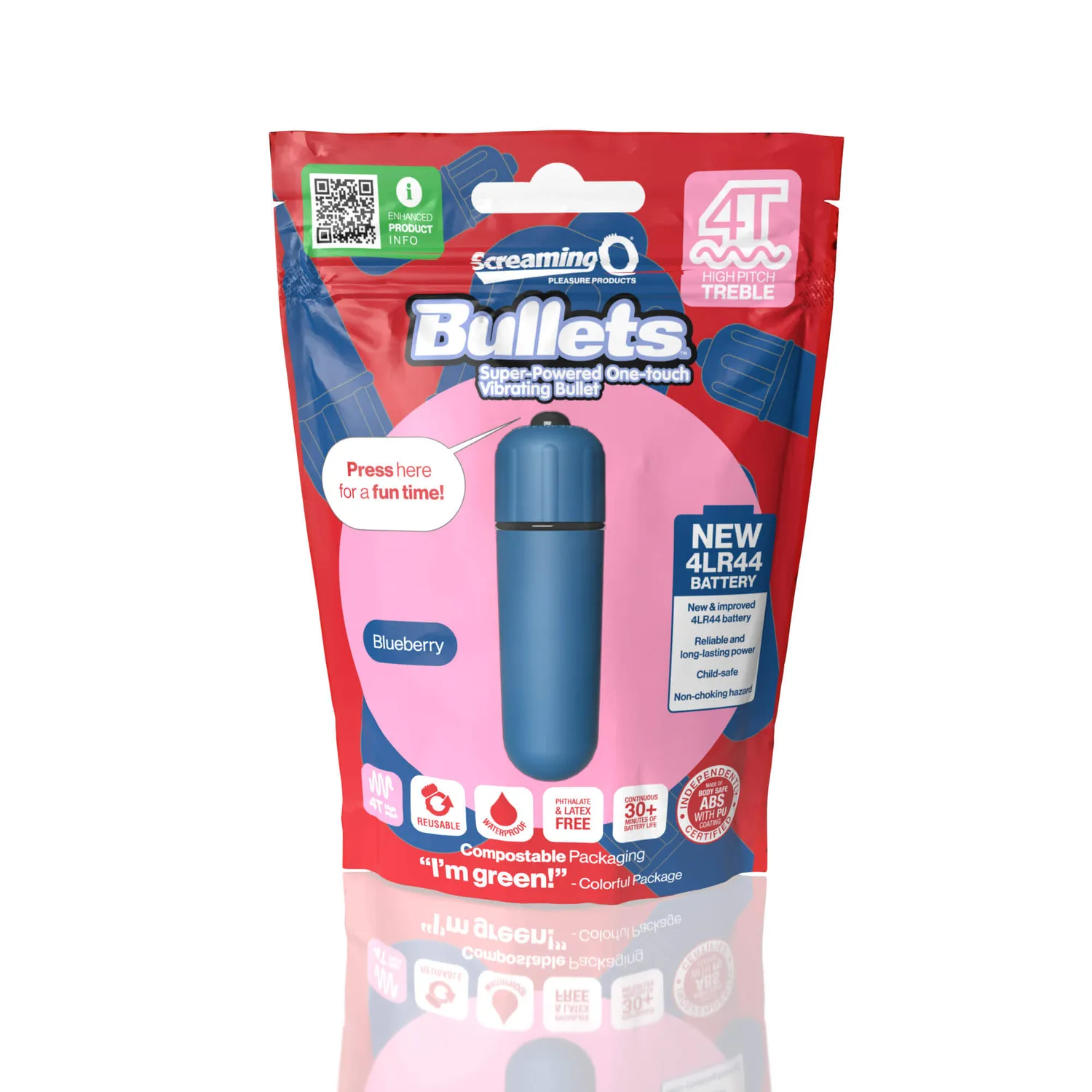 Screaming O 4T Tickle Tease bullet vibrator strawberry – hoog kietelend