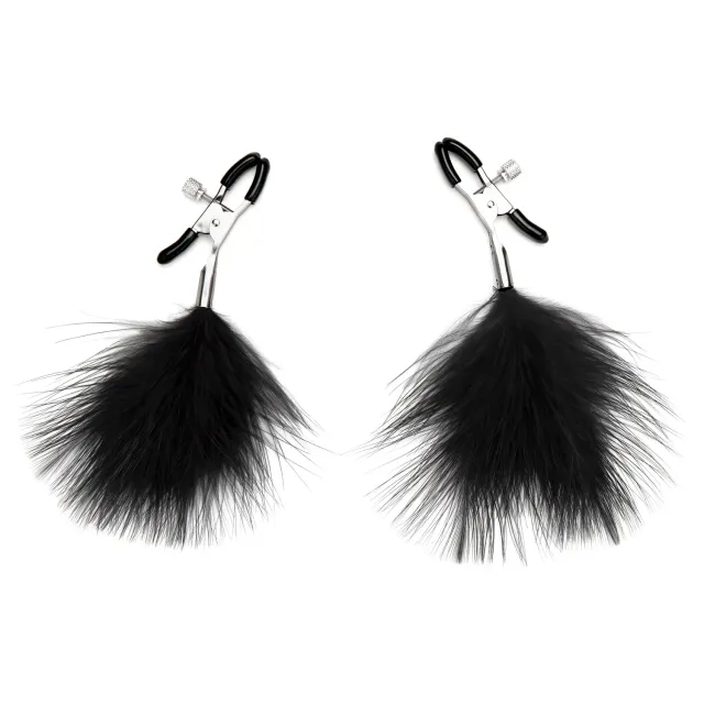 Lux Fetish Feather Tepelklemmen Metaal Met Veren