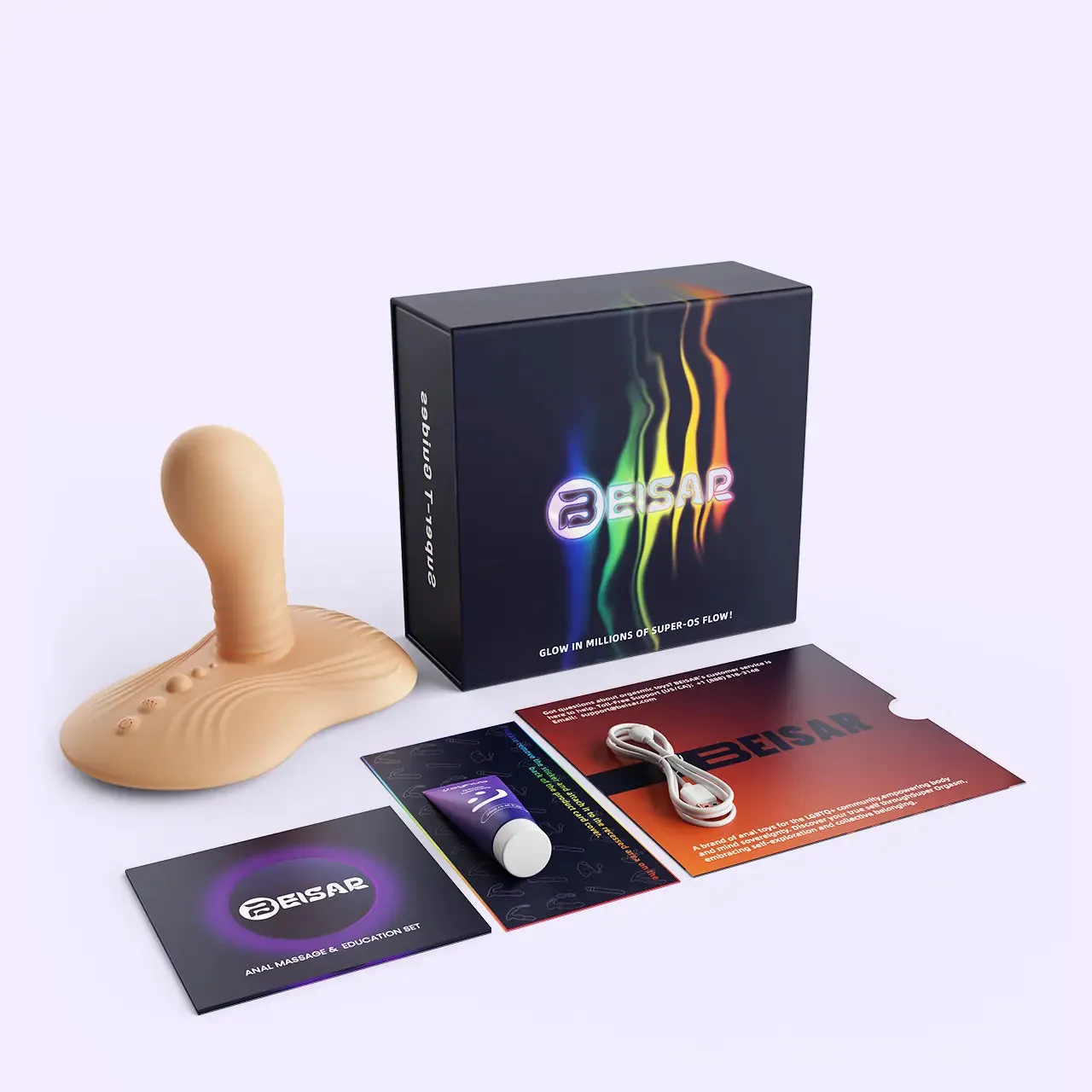 Beisar Robinson berijdbare vibrator beige zuignap