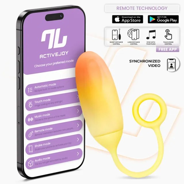 Intoyou tril ei geel-oranje met app ActiveJoy