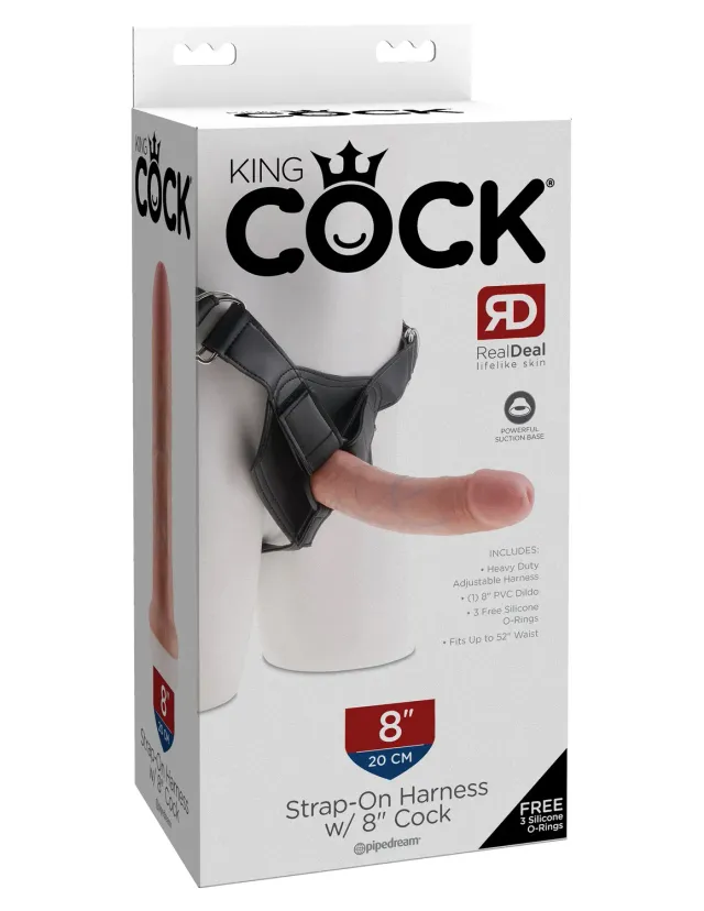 Pipedream King Cock Strap-On Harness with 8 Cock dildo realistisch