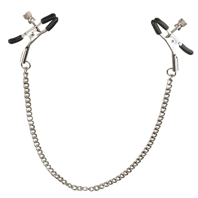Lux Fetish Adjustable tepelclips met ketting schroef metaal