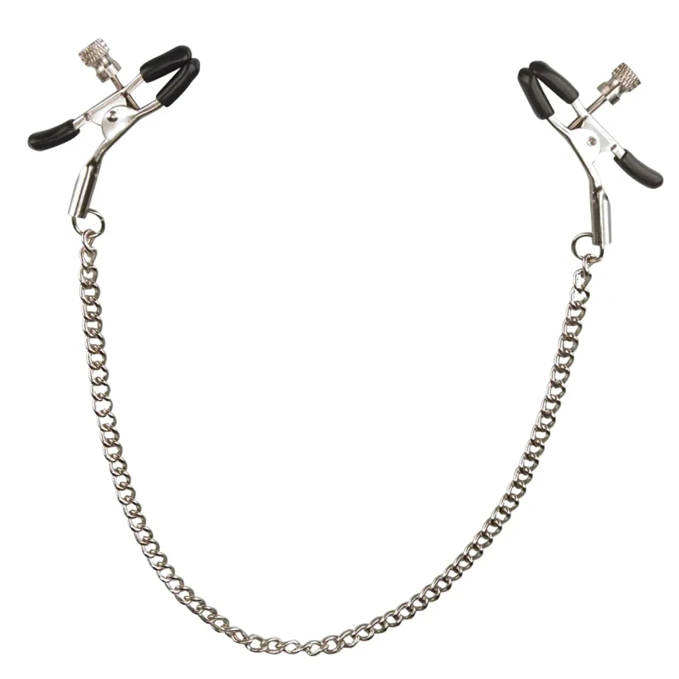 Lux Fetish Adjustable tepelclips met ketting schroef metaal