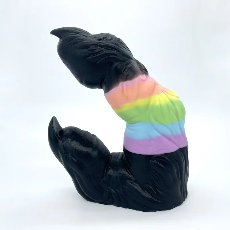 Tentickle Wölfing Black Rainbow small dildo super soft