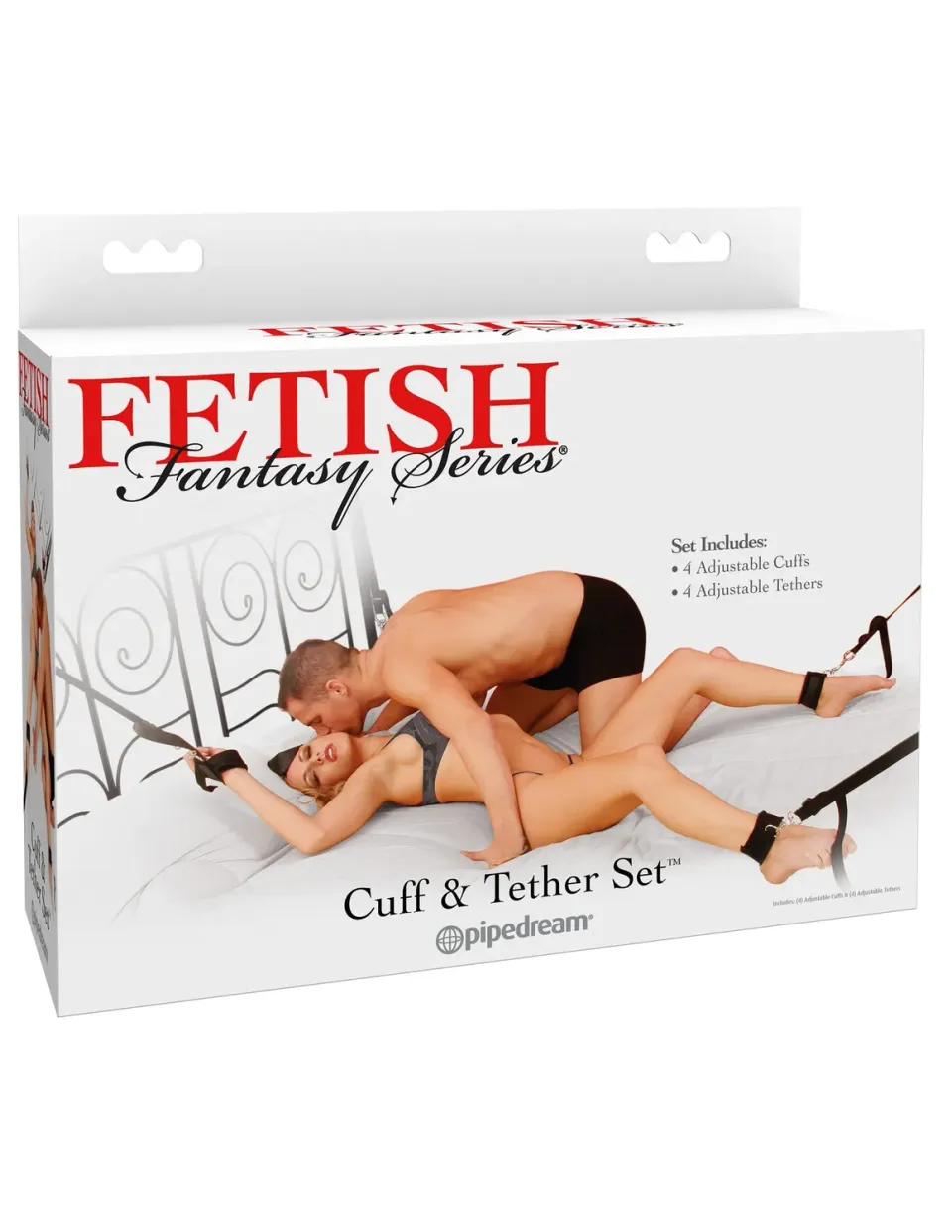 Pipedream Fetish Fantasy Cuff & Tether boeien set zwart bondage