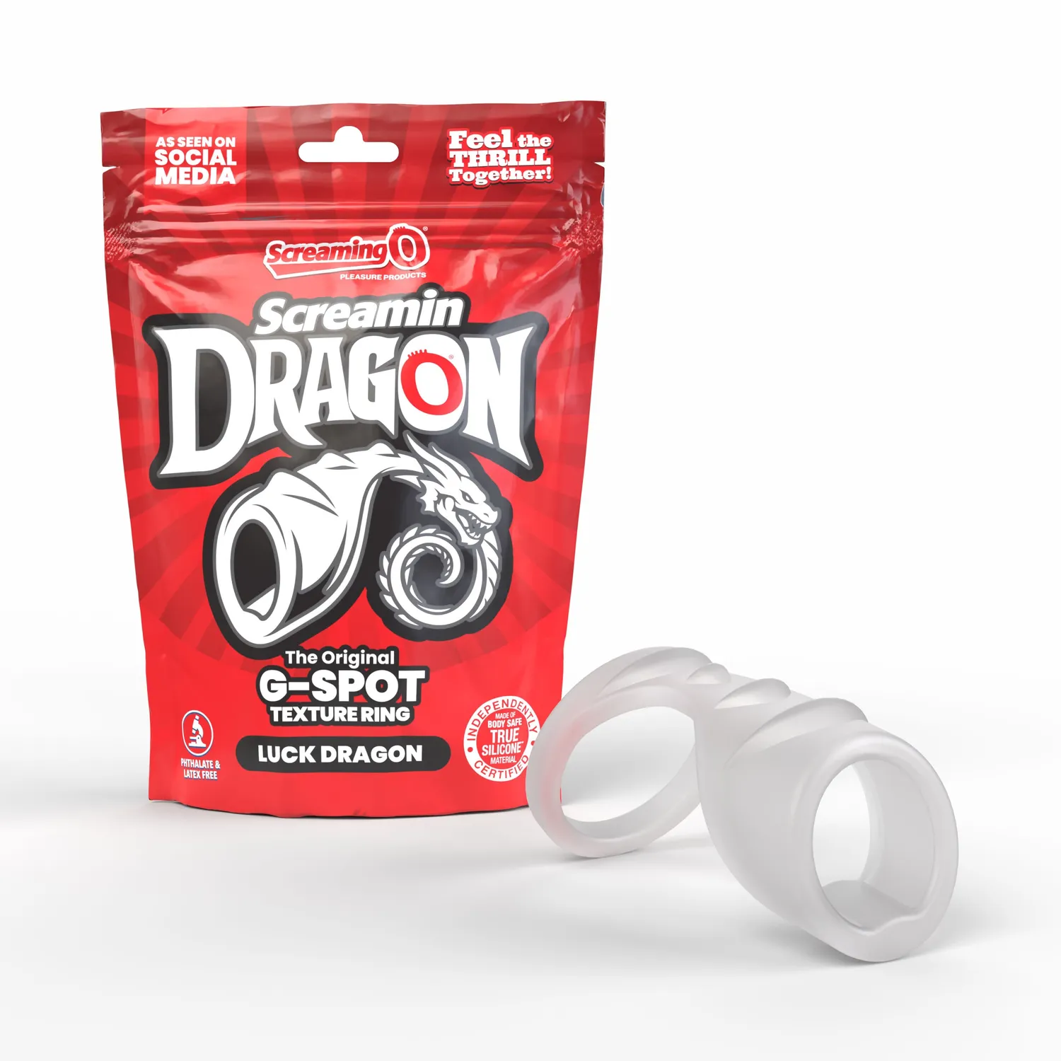 Screaming O Dragon G-Spot Texture Ring cockring transparant geribbeld