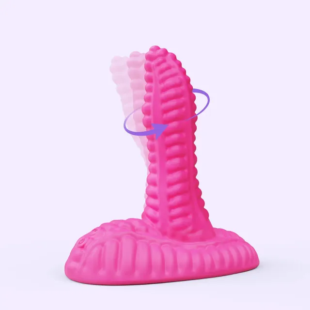 Beisar Fox roterende vibrator magenta met zuiging