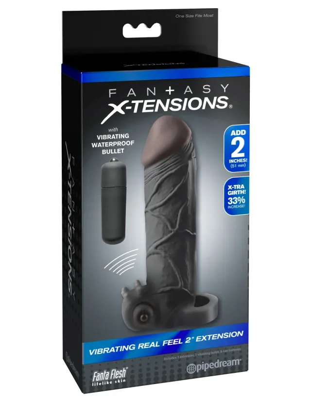 Pipedream Fantasy X-tensions Vibrating penishoes 2 inch zwart