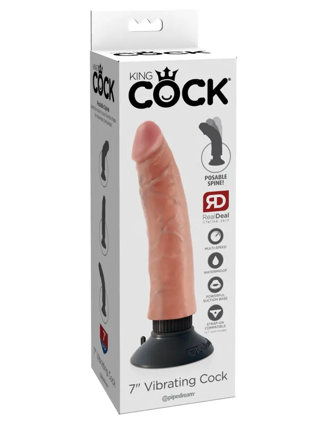 Pipedream King Cock 7" Vibrating Cock vibrator licht