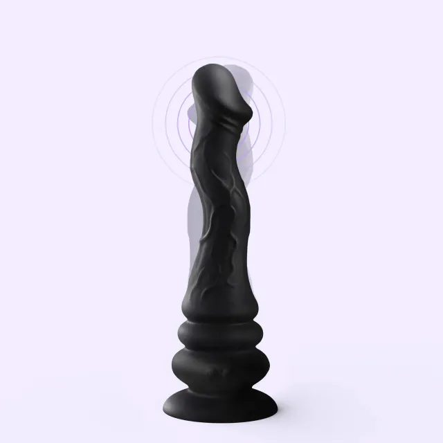 Beisar Pillar vibrerende dildo zwart met zuignap