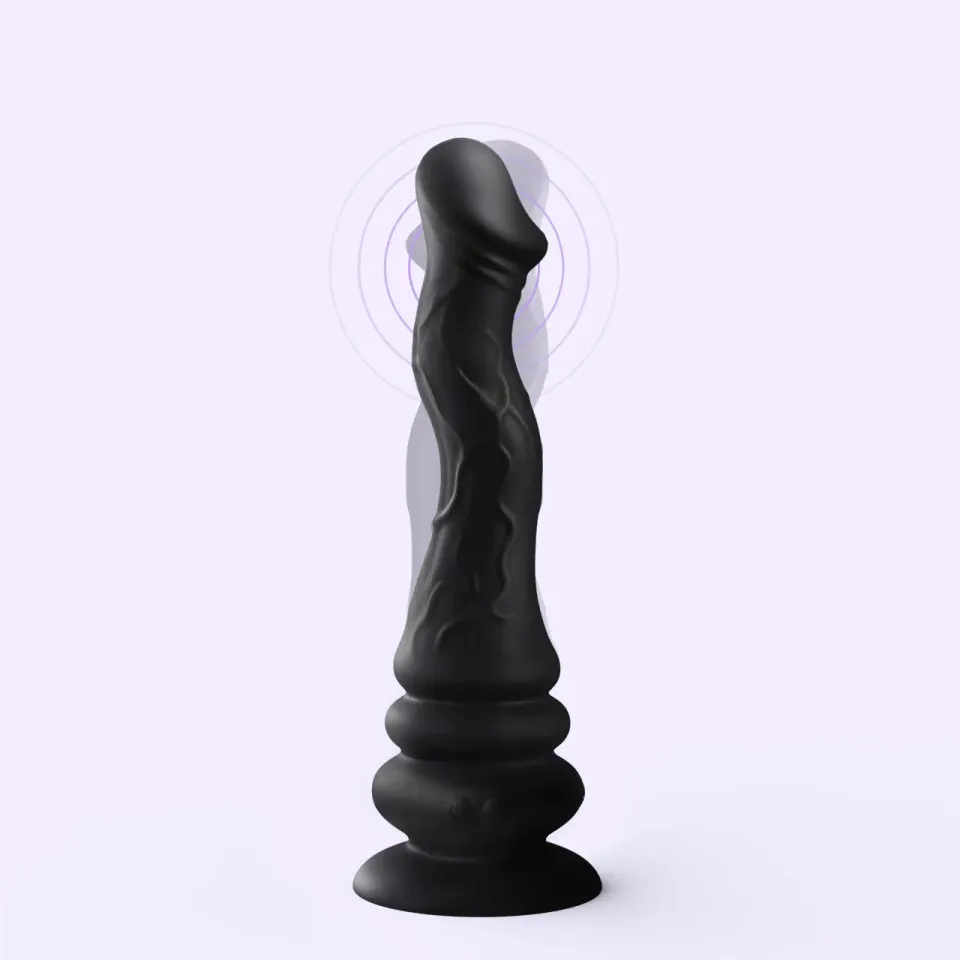 Beisar Pillar vibrerende dildo zwart met zuignap