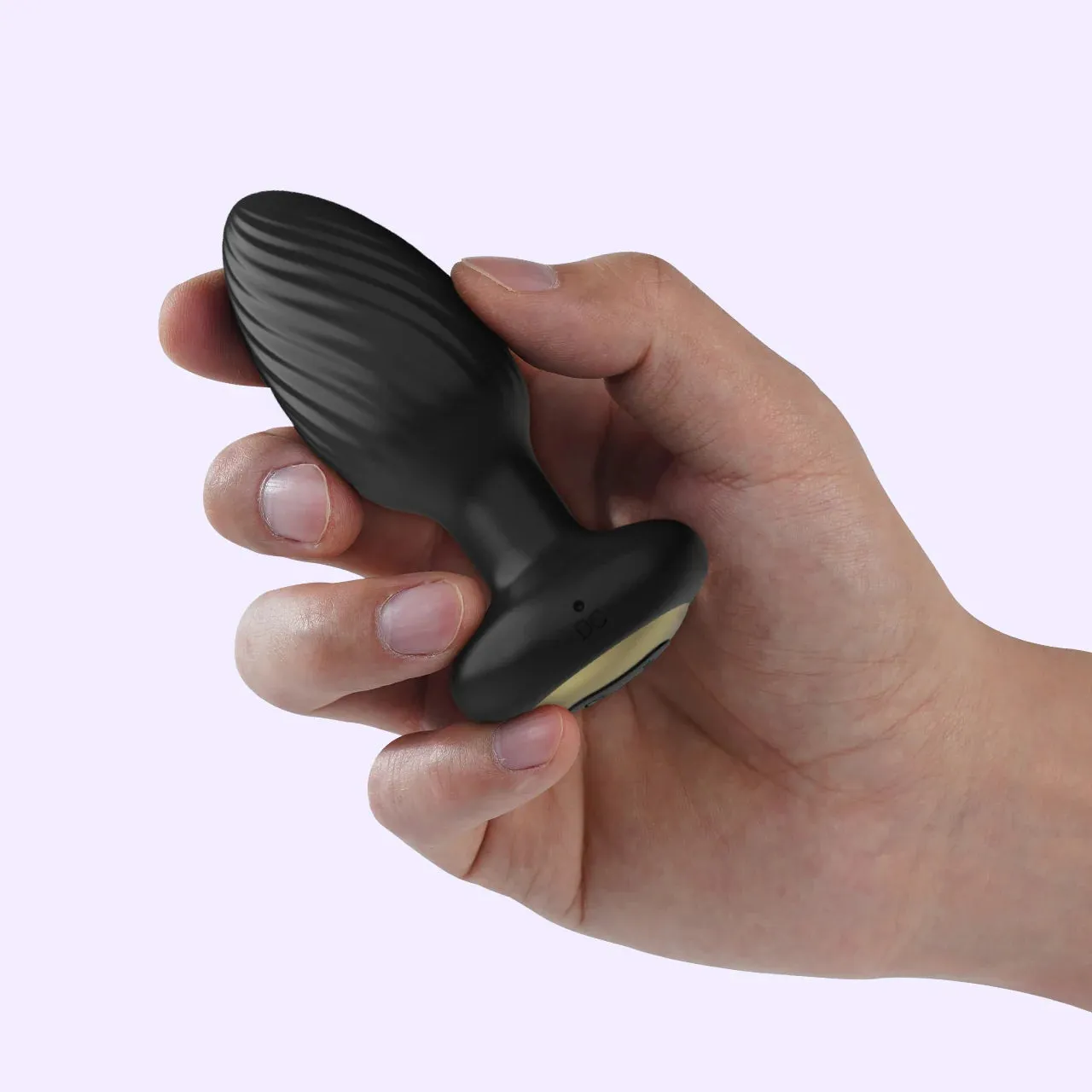 Beisar Pearlconch roterende buttplug zwart trilling
