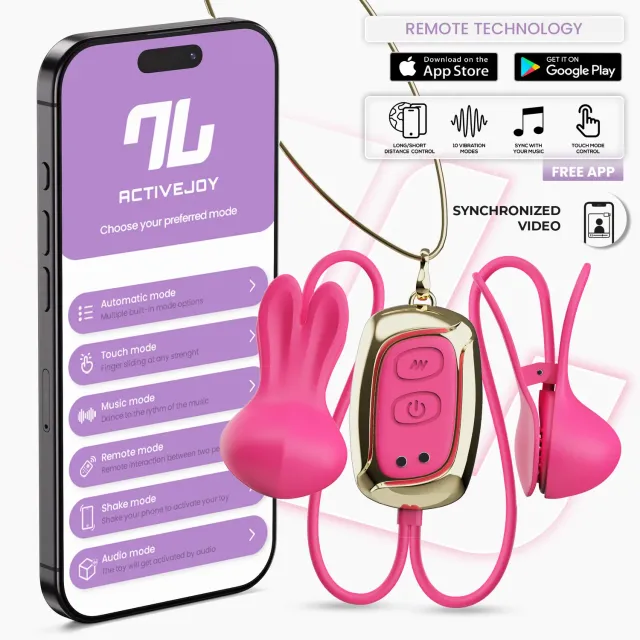 Intoyou Tickly vibrerende tepelklemmen konijn met app