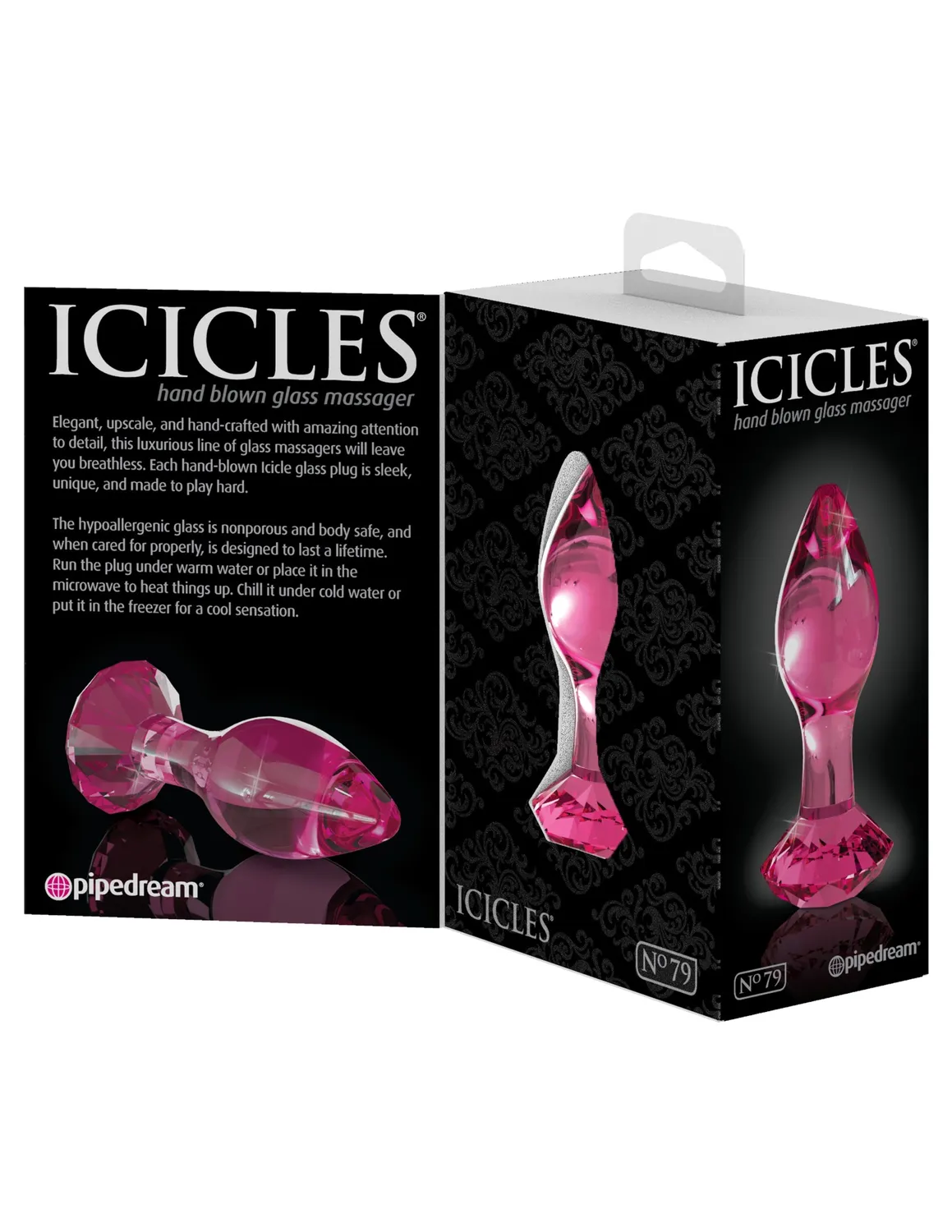 Pipedream Icicles No. 79 roze glazen dildo anaal