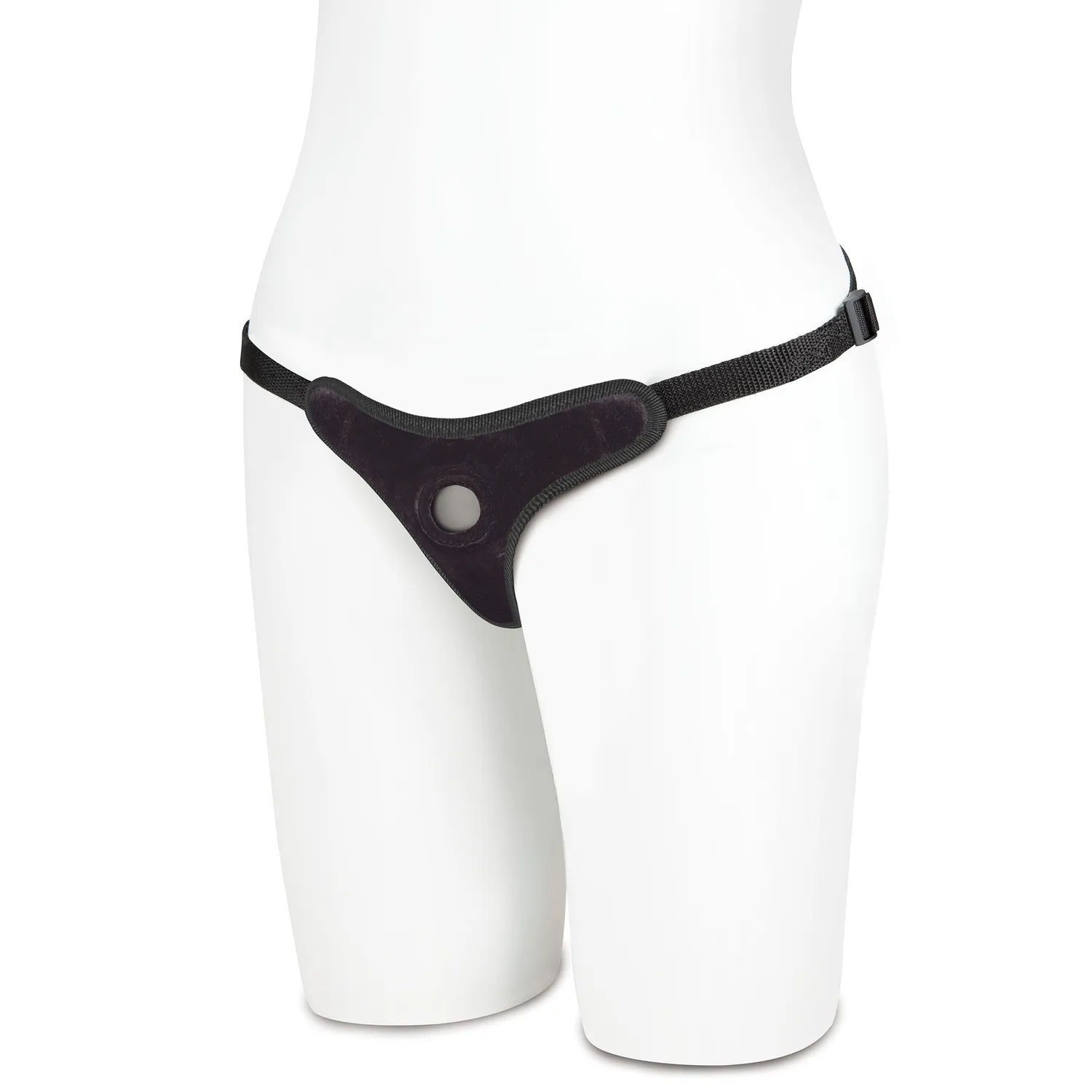 Lux Fetish Black Velvet Bikini strap-on harnas zacht