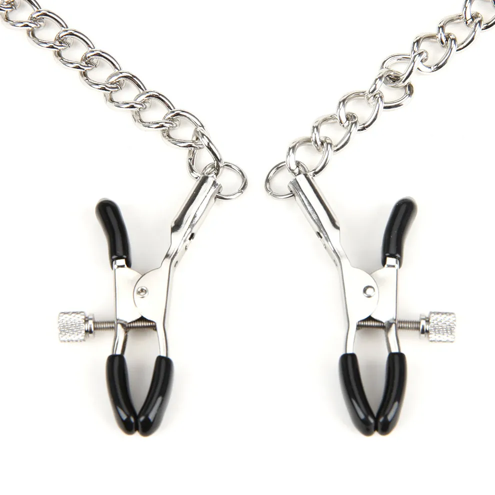 Lux Fetish Ballgag Ademend met Tepelklemmen en Ketting