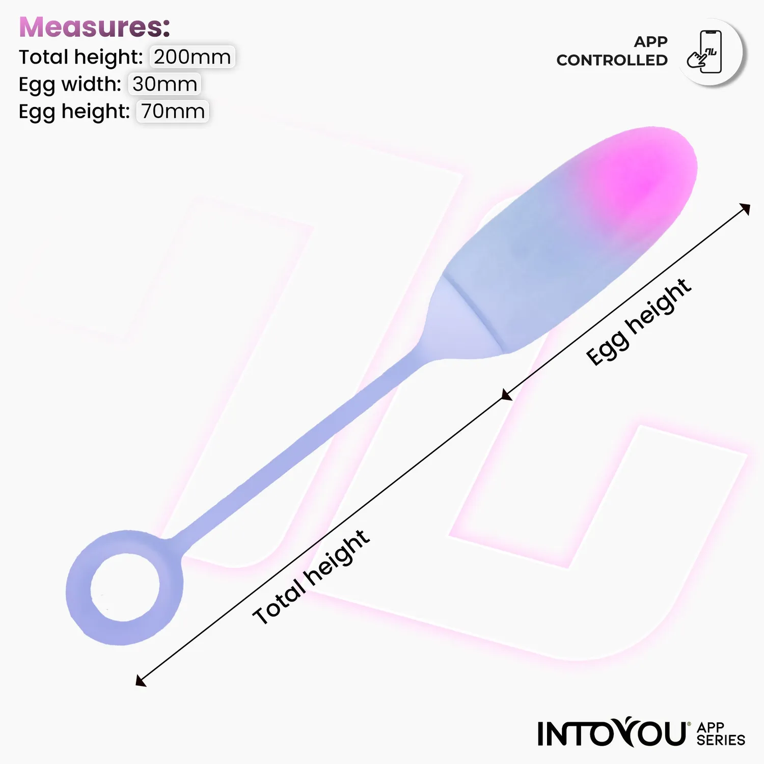 Intoyou App vibrerend ei roze-blauw met 10 standen
