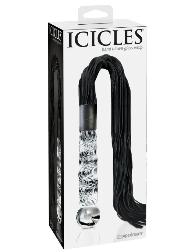 Pipedream Icicles No. 38 glazen flogger zweep met dildo