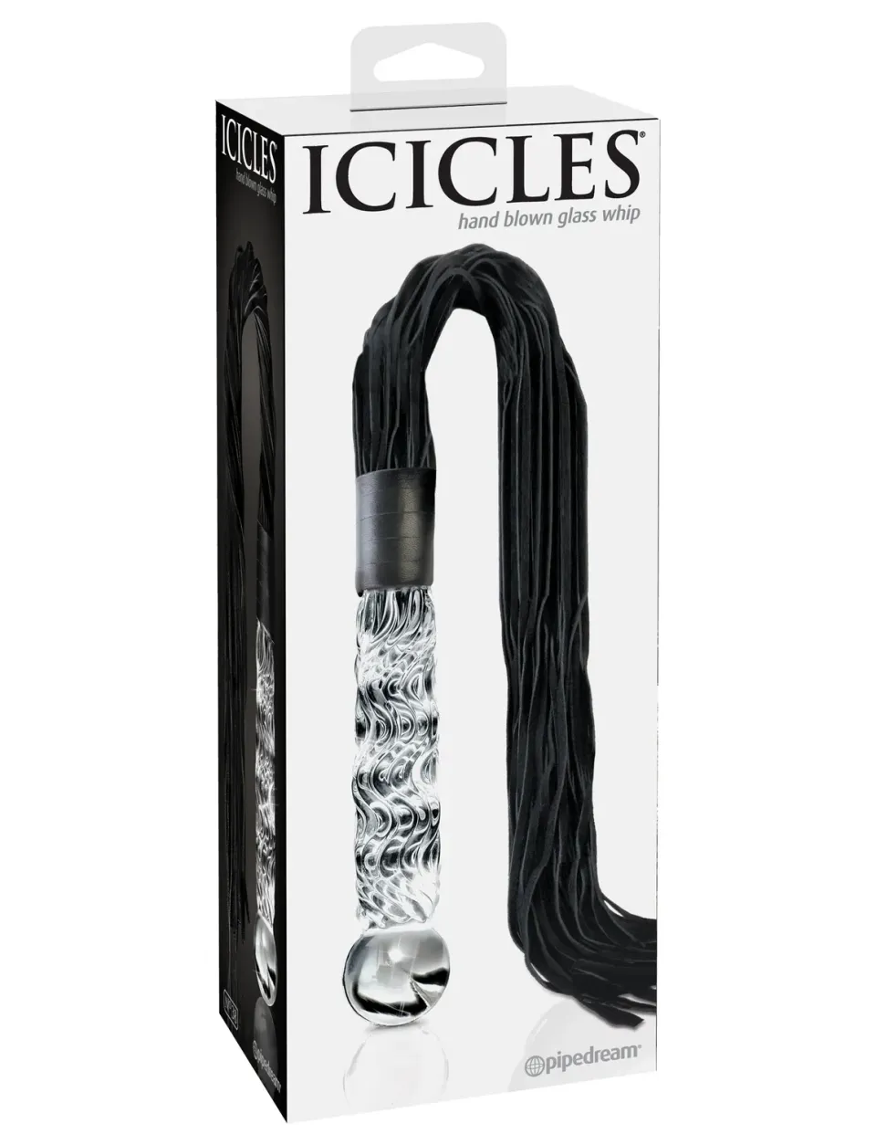 Pipedream Icicles No. 38 glazen flogger zweep met dildo