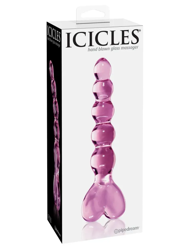 Pipedream Icicles No. 43 glazen dildo roze gebogen