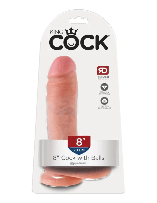 Pipedream King Cock 8 inch Cock with Balls dildo licht