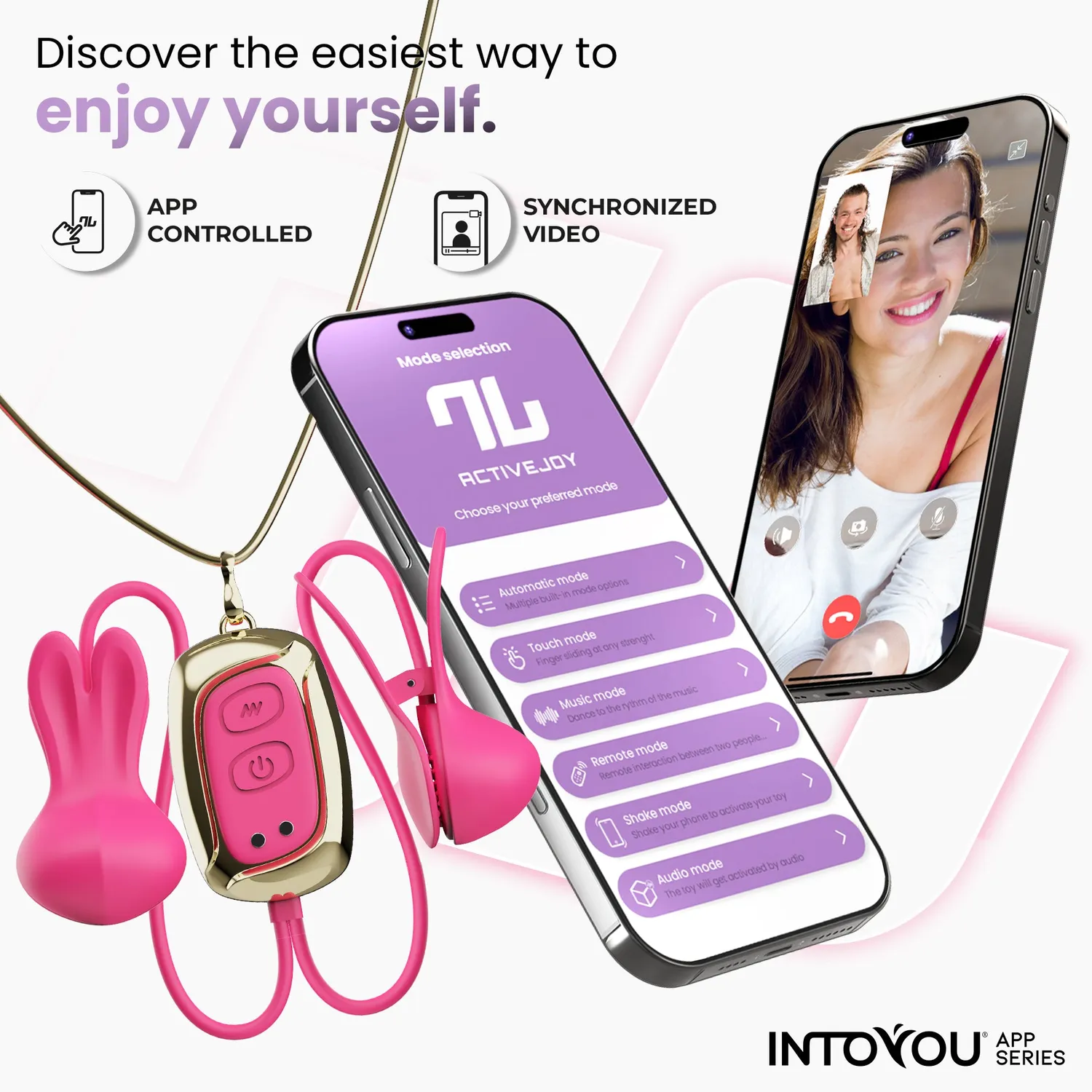 Intoyou Tickly vibrerende tepelklemmen konijn met app
