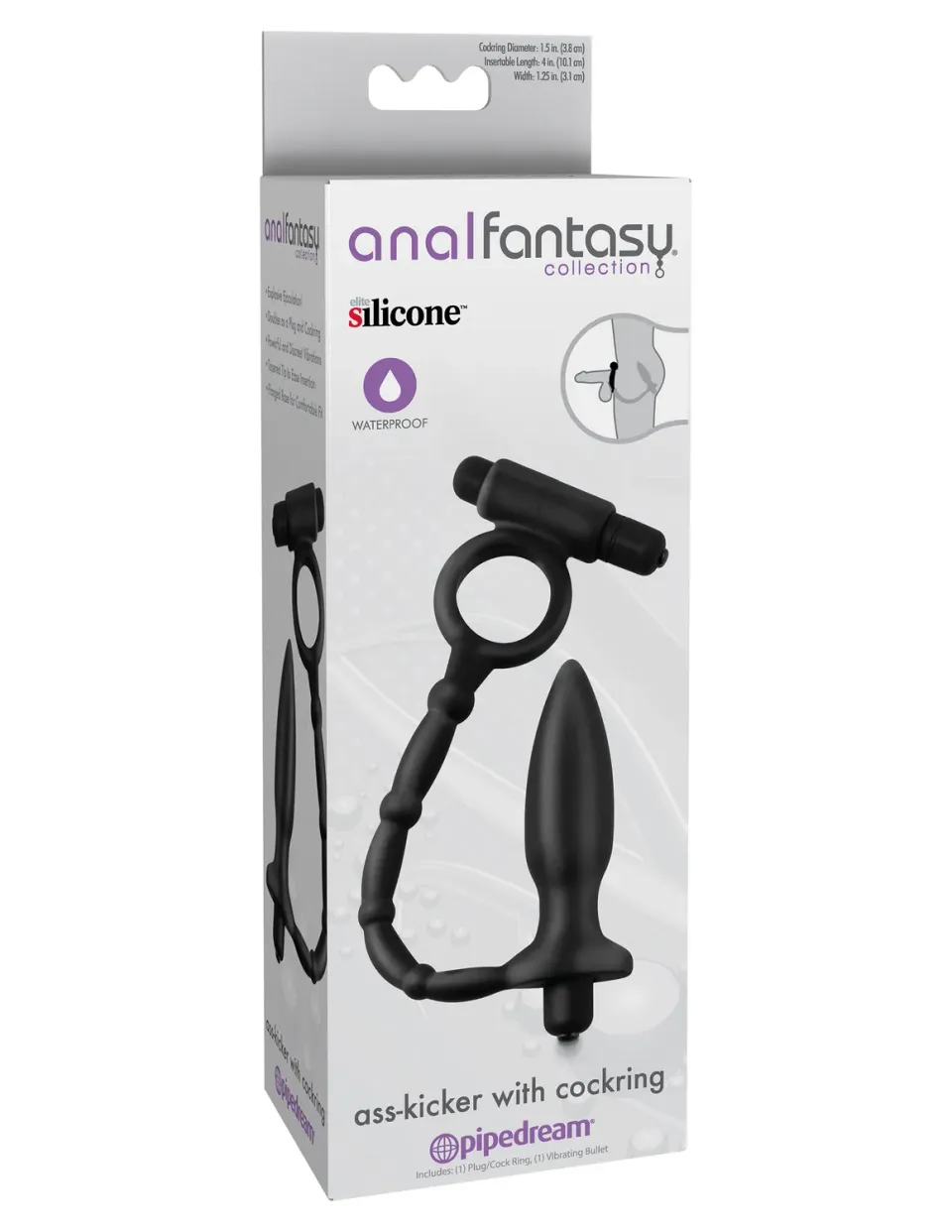 Pipedream Anal Fantasy Ass-Kicker with Cockring buttplug vibrerend