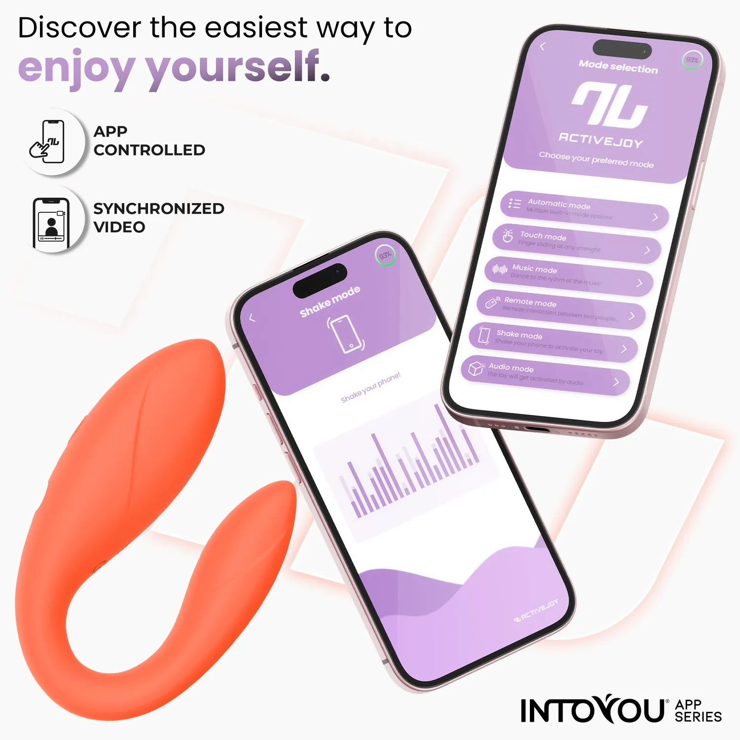Intoyou Stellen Vibrator met App Zalm Dubbele Motor