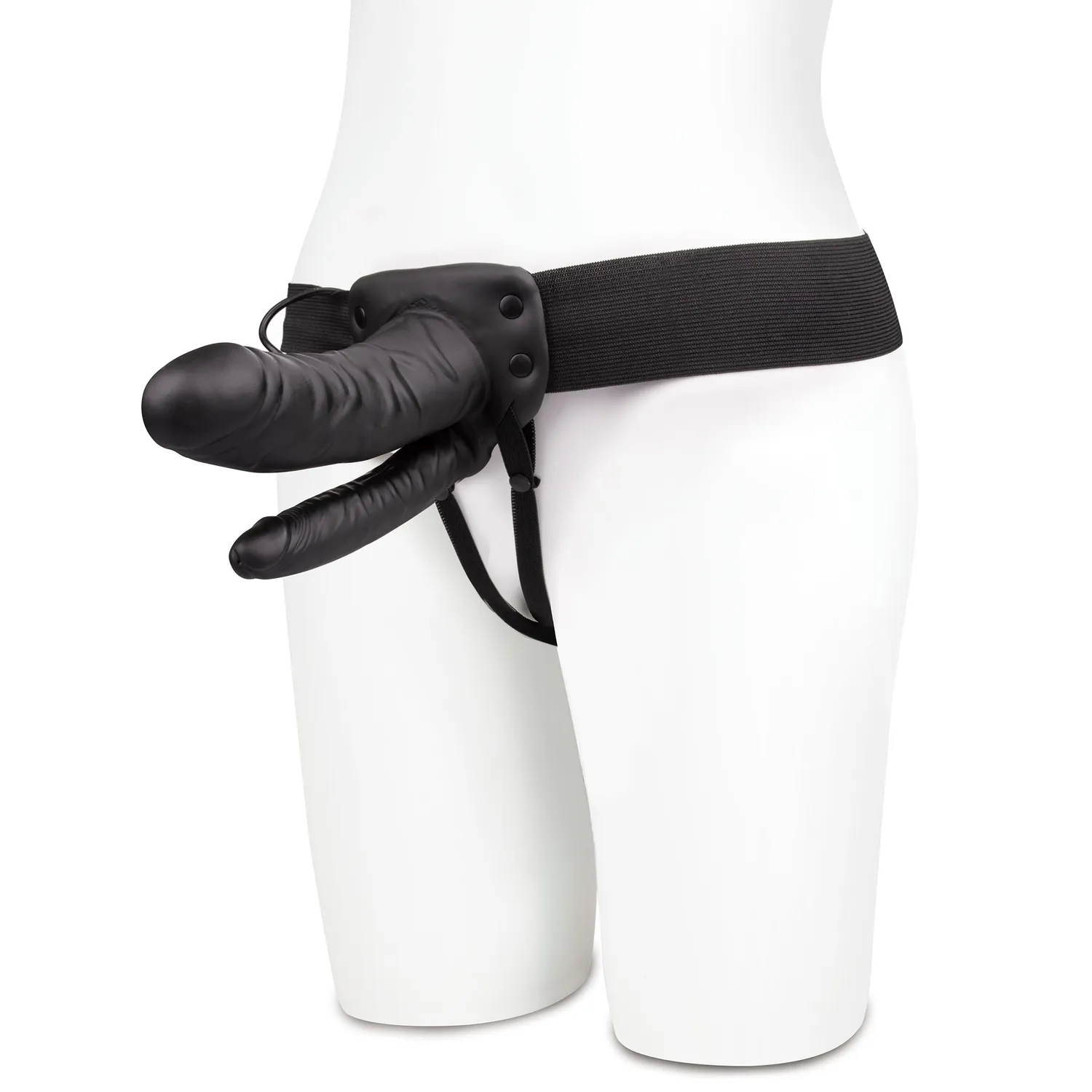 Lux Fetish Vibrating Double Penetration strap-on zwart