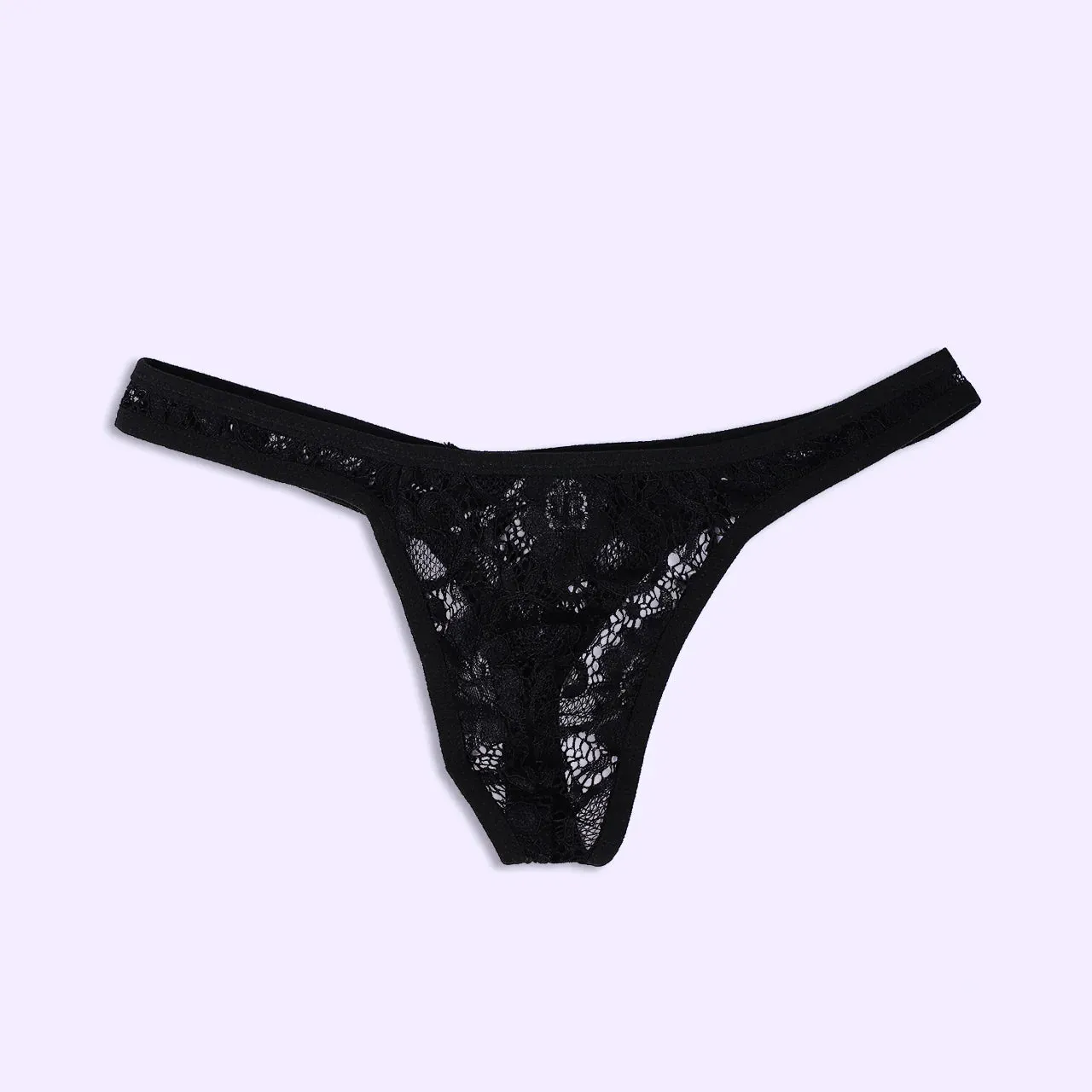 Beisar Lace Bikini kanten slip zwart L open