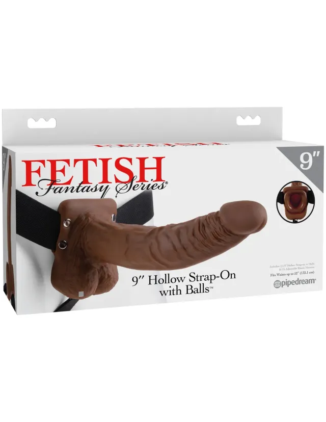 Pipedream Fetish Fantasy 9 inch Hollow Strap-On holle dildo bruin