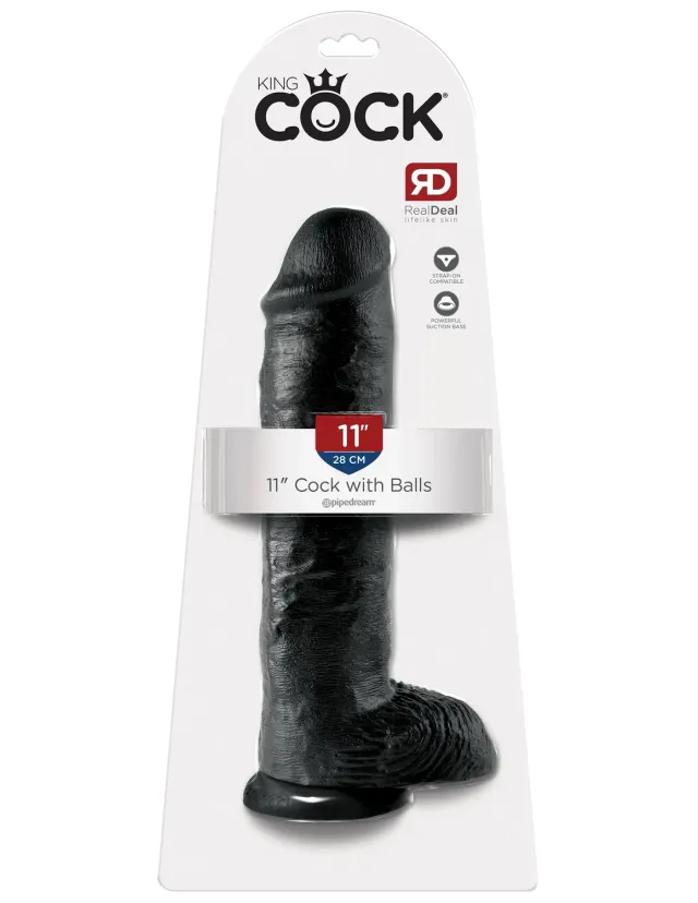 Pipedream King Cock 11 Cock with Balls dildo zwart extra lang