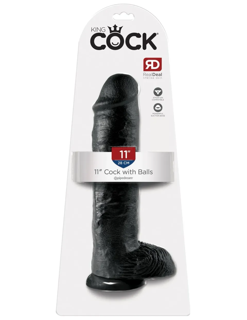 Pipedream King Cock 11 Cock with Balls dildo zwart extra lang
