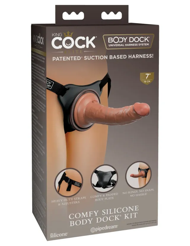 Pipedream King Cock Comfy Silicone Body Dock Kit voorbinddildo set